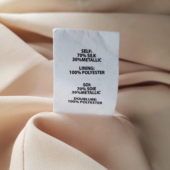 Ramy Brook Toby Twist Front Metallic Jacquard Gown Dress Soft Gold Combo Size 14 - Picture 9 of 11